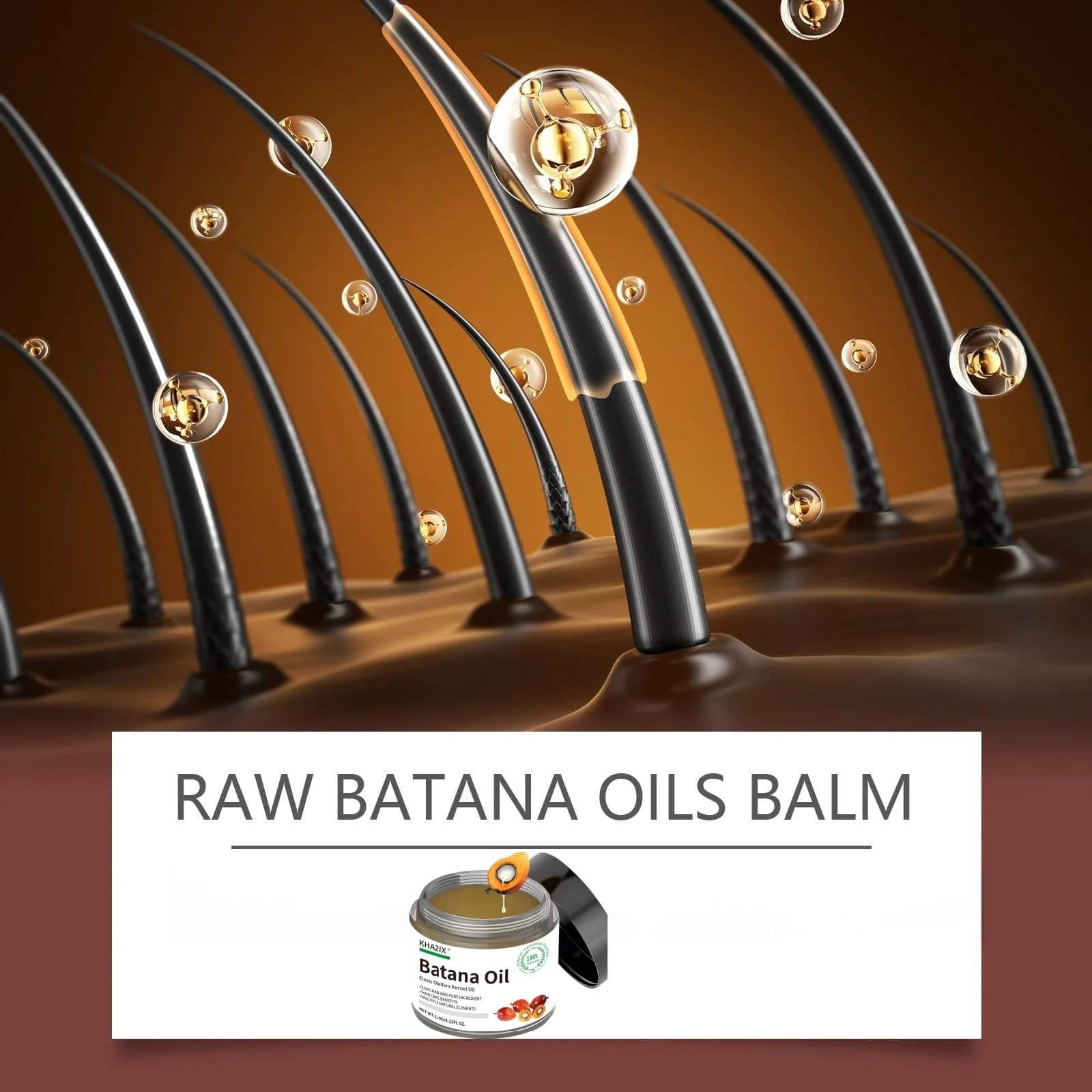 Masque capillaire à l'huile de Batana, contenant de la glycérine et de l'huile de palme, essence naturelle de soin capillaire de Batana, masque capillaire hydratant en profondeur, Ba pur