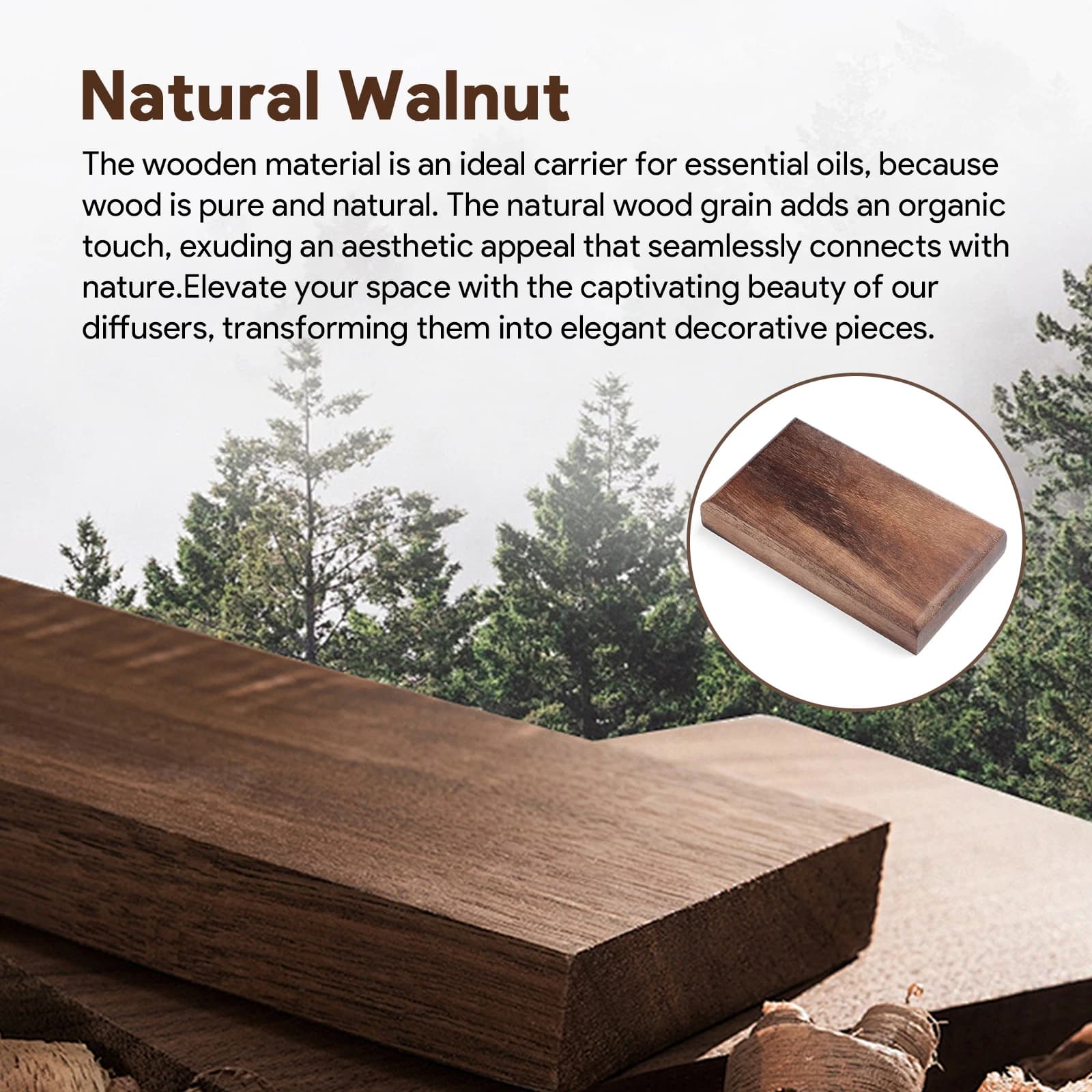 Désodorisant de voiture, petit diffuseur en bois, bloc de bois, recharge d'aromathérapie, odeur intérieure, éliminateur d'odeurs, accessoires cadeau