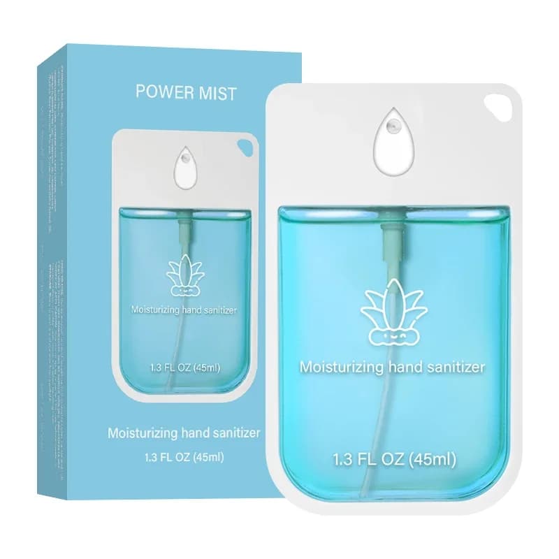 Brume désinfectante pour les mains format voyage – spray sans rinçage de 45 ml pour enfants et adultes. Formule d'eau cosmétique portable pour un nettoyage instantané.