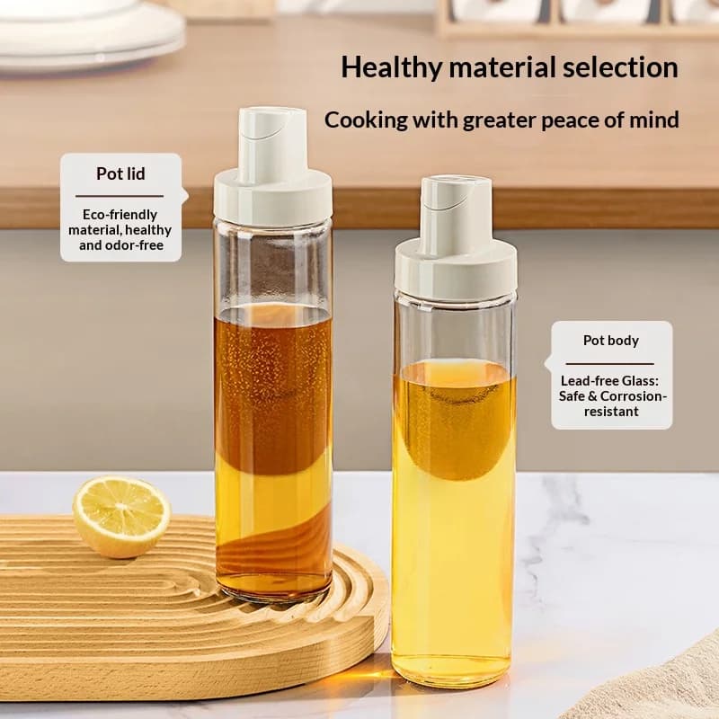Ensemble de bouteilles d'huile, de sauce soja et de vinaigre pour la cuisine, sans gouttes, réservoir d'huile en verre anti-fuite, ouverture et fermeture automatiques