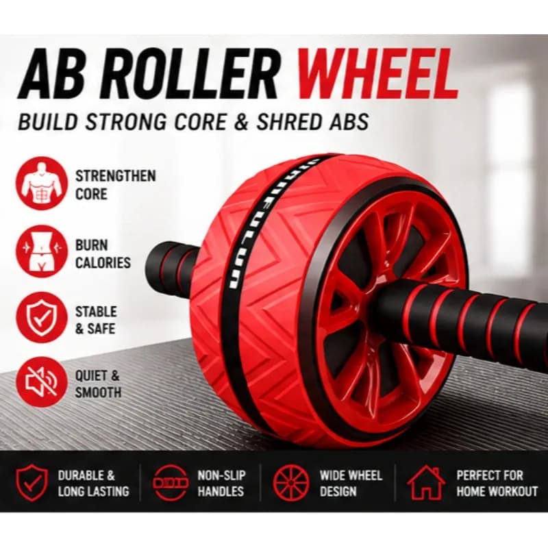 Roue abdominale pour l'entraînement des abdominaux et du tronc, équipement de fitness antidérapant pour la maison, pour hommes et femmes, exercice d'entraînement abdominal