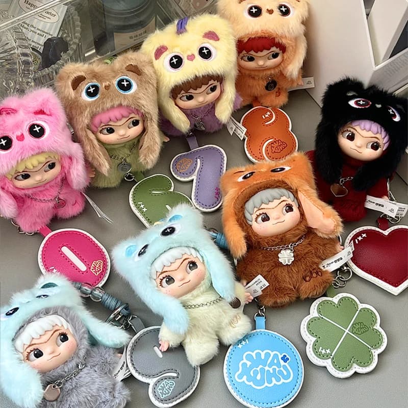 Wakuku sur un rouleau série vinyle peluche poupée boîte aveugle Kawaii Wakuku V3 pendentif Surprise sac décor Anime Figure boîte mystère jouet cadeau