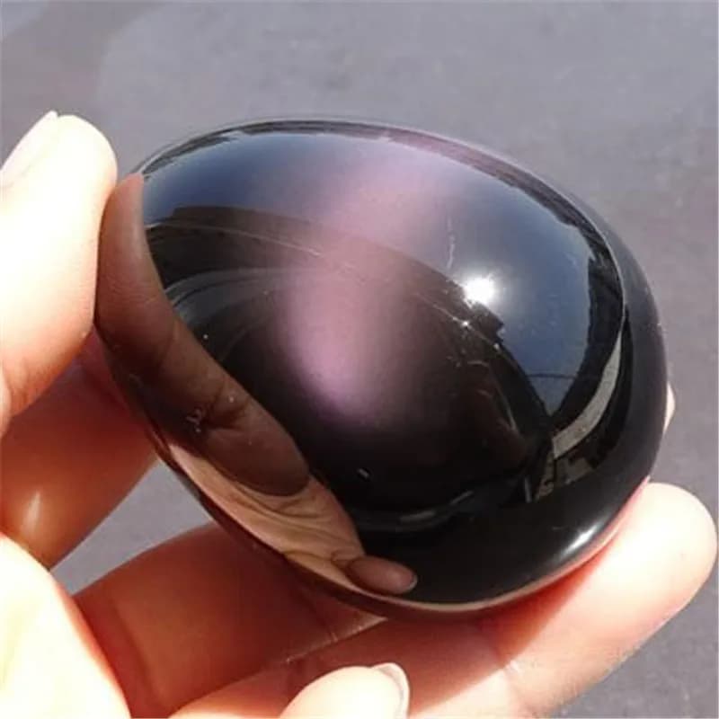 Pierres Précieuses en Obsidienne Noire Arc-en-ciel Naturelle, emoufs Feng Shui, Massage de Guérison pour la Décoration de la Maison, Charbon Reiki