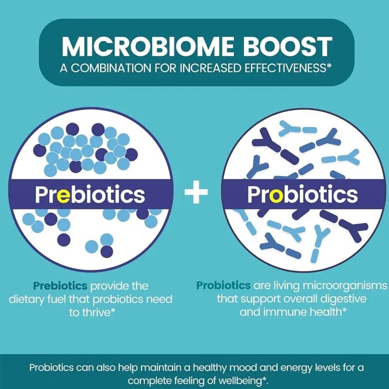 Probiotiques et Probiotiques 50 Milliards de Colonies pour la Santé Immunitaire et Digestive, 16 Souches, 60 Granules, Capsules Végétariennes à Libération Prolongée
