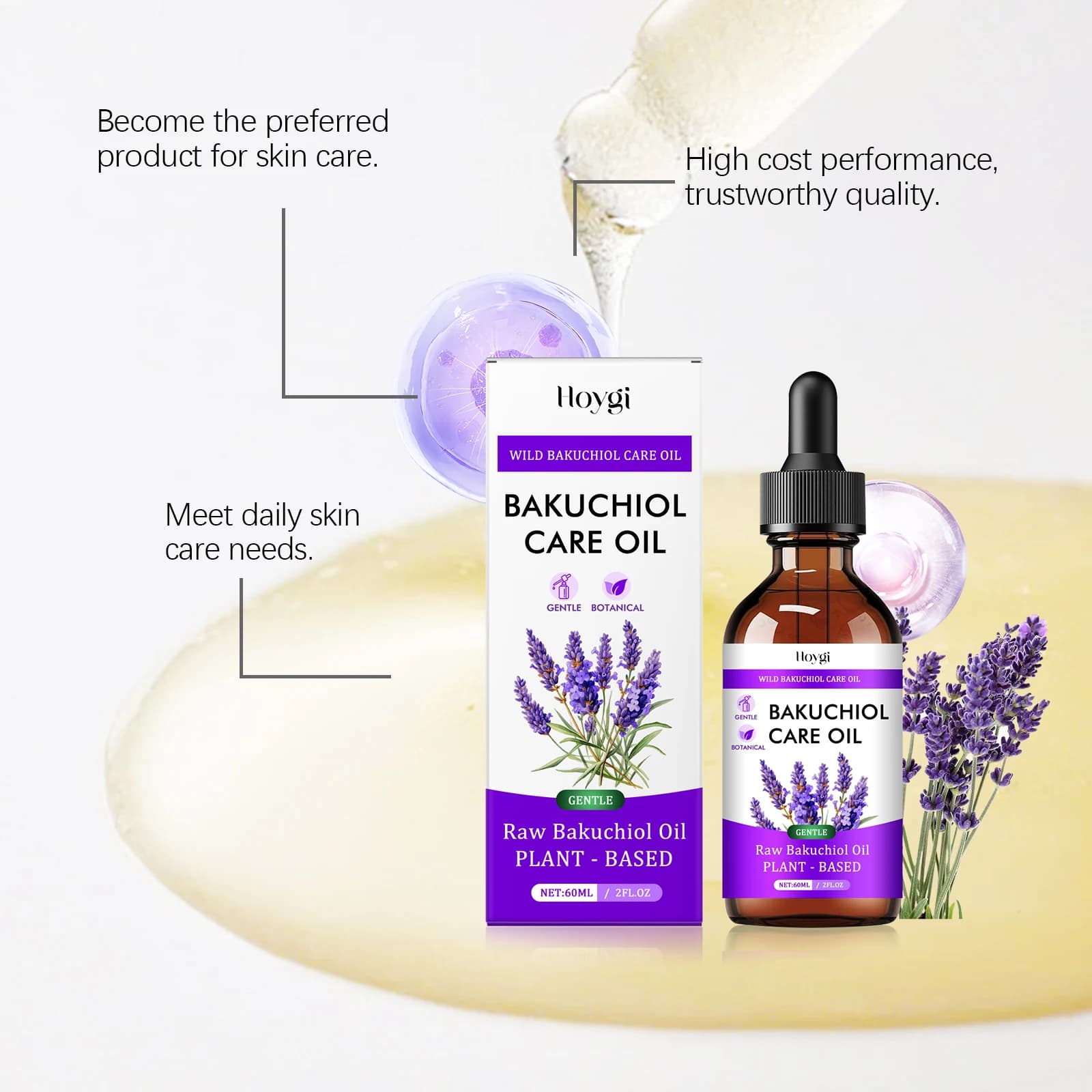 Bakuchiol huile essentielle relaxante réduire les ridules lissage du visage corps soins de la peau nourrir aromathérapie huile essentielle de lavande