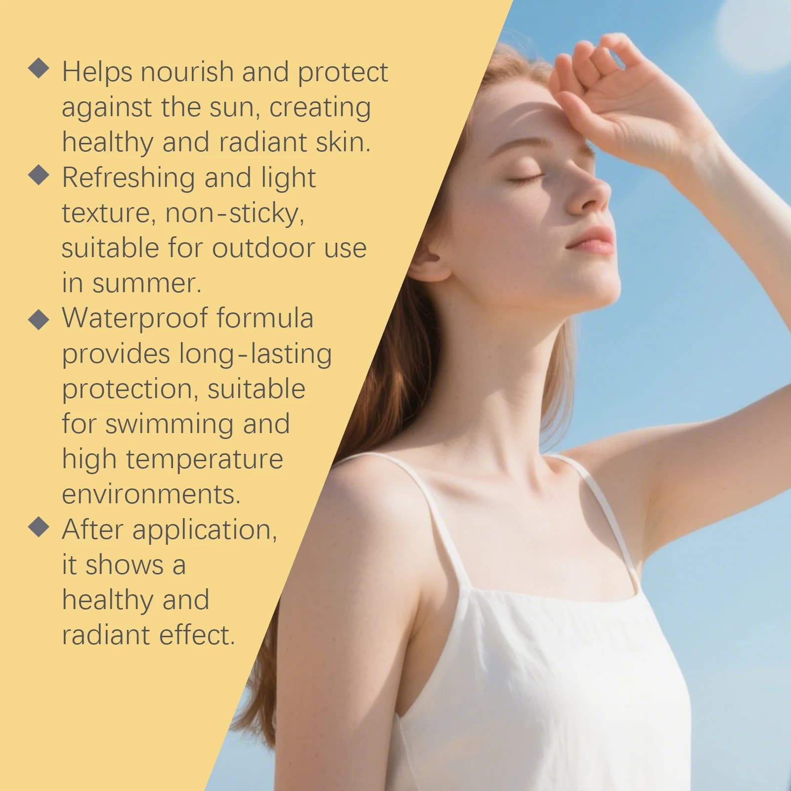 Huile de Protection solaire brillante en noix de coco, réduit les coups de soleil, Protection longue durée, inhibe la Production de la mélanine, huile imperméable et résistante aux UV