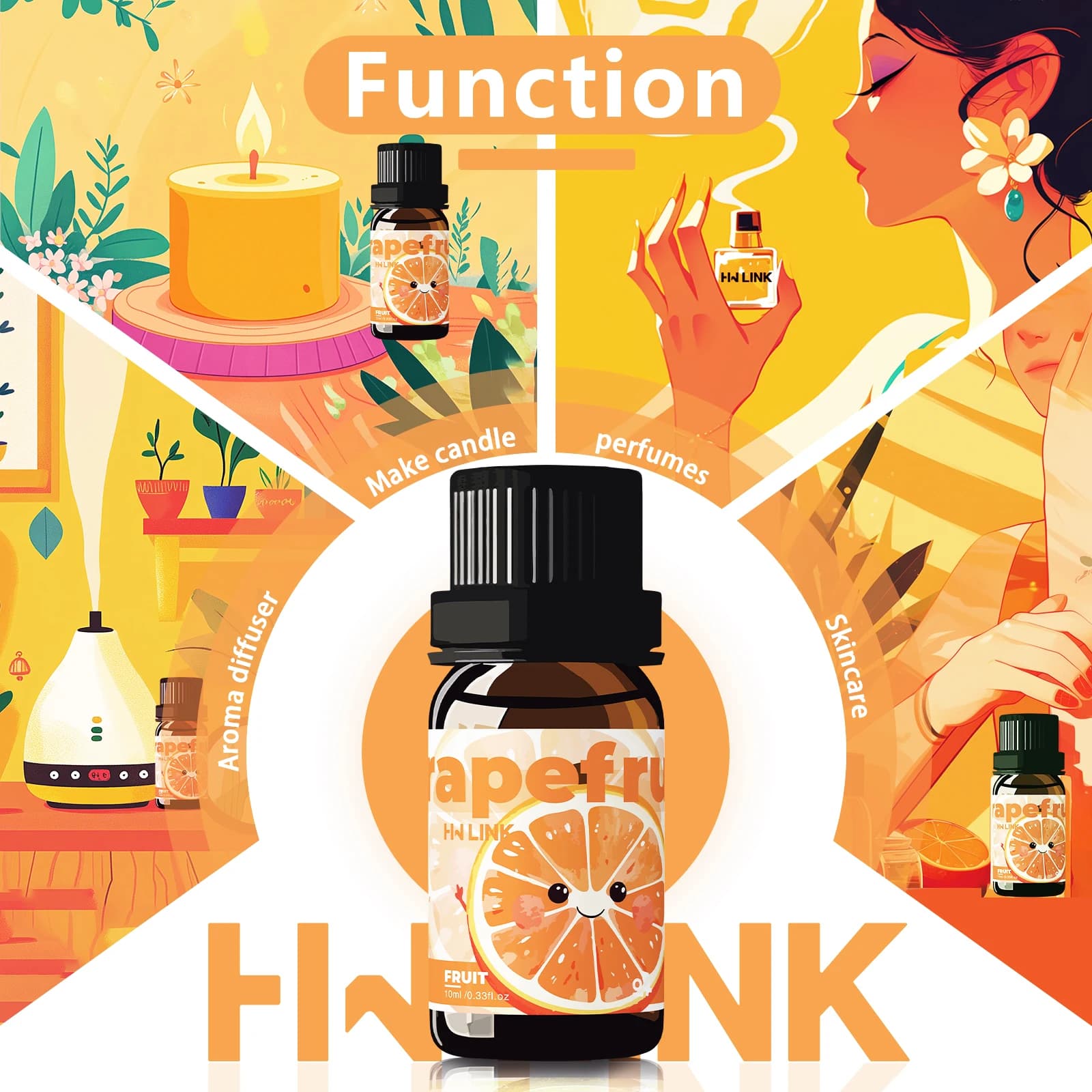 Huiles essentielles de pamplemousse 10ml, huile pure de qualité thérapeutique, aromathérapie, diffuseur, parfum de pamplemousse, parfum d'humeur et de soutien du stress