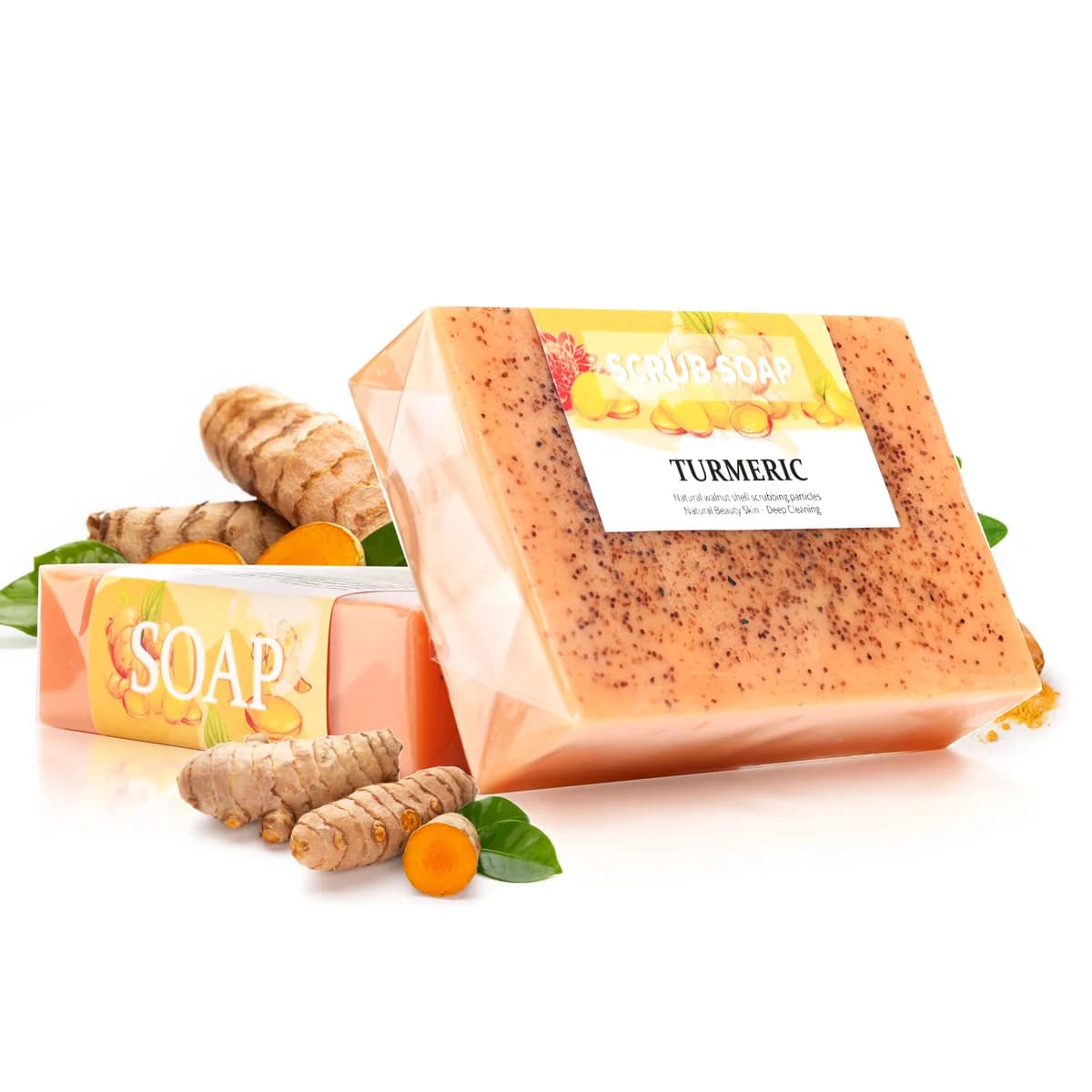 Savon carotte 100 % biologique, granulés de noix naturelles, huile essentielle blanche brillante, savon fait main pour bain de glycérine, hydratant et Nou