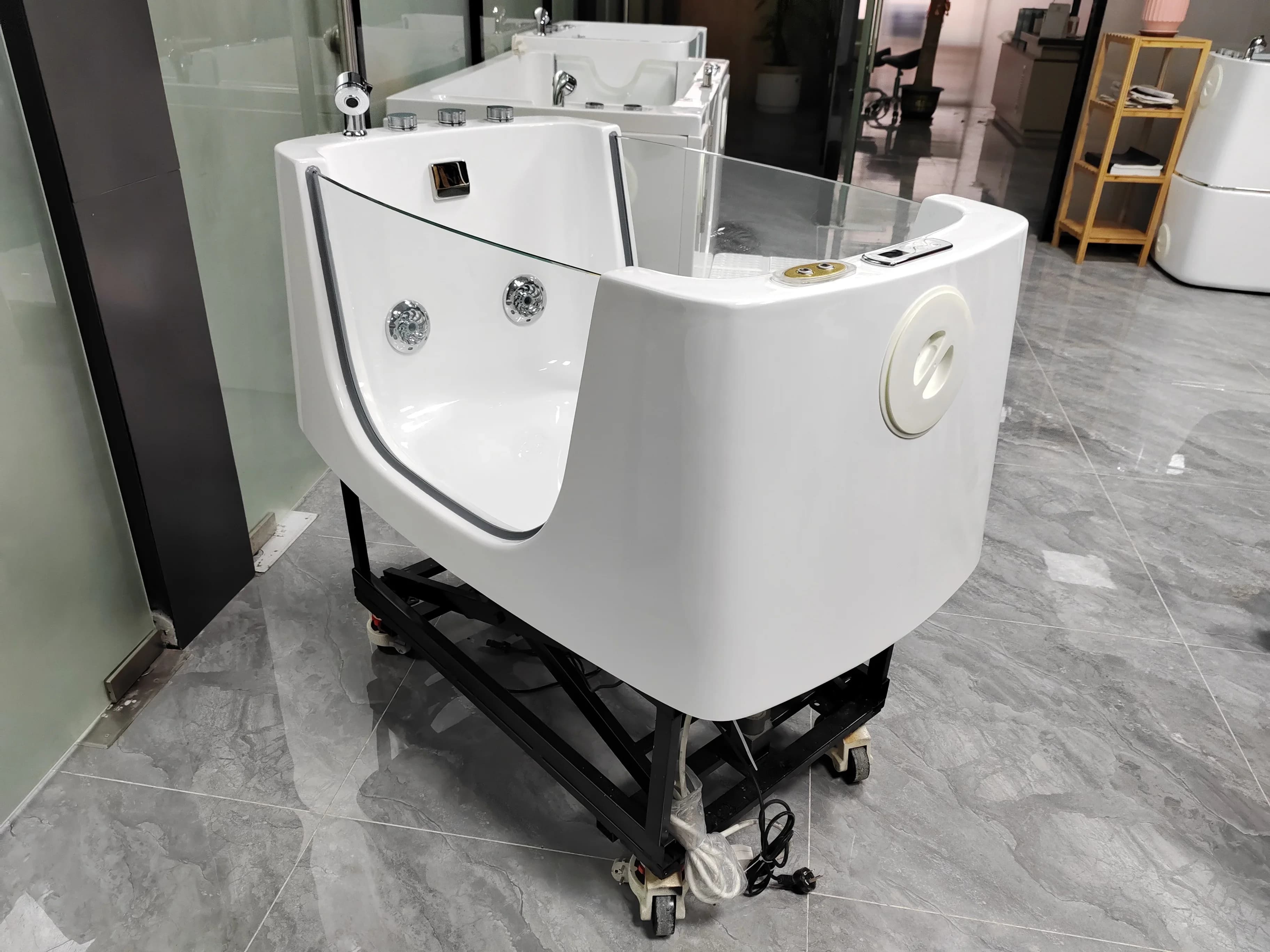 Baignoire de Spa pour animaux de compagnie, ascenseur électrique, pour Salon de toilettage pour animaux de compagnie, baignoire pour chiens avec roues avec Massage Spa