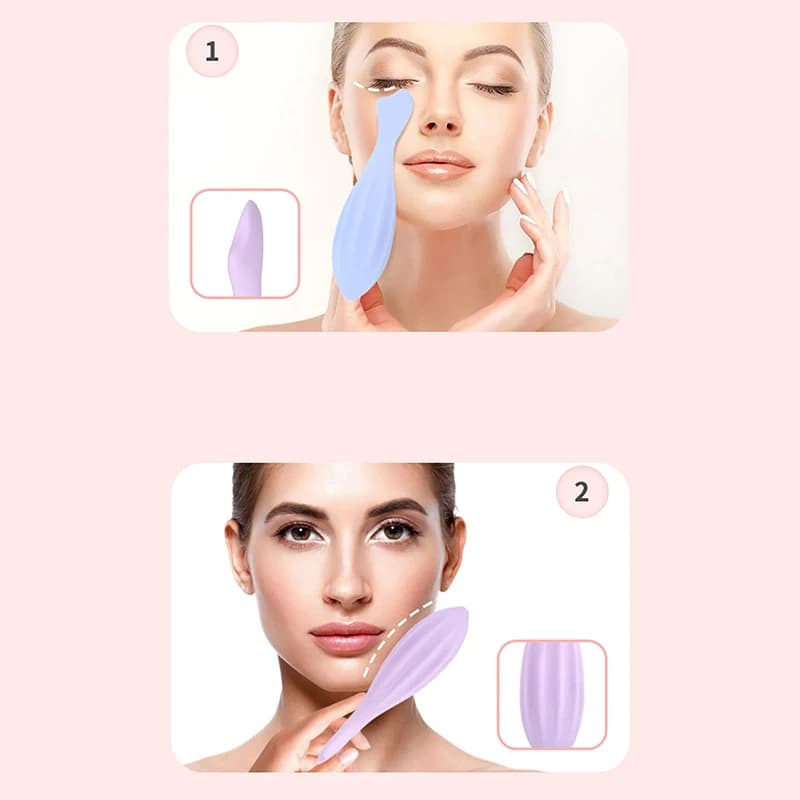 Rouleau de beauté Gua Sha en silicone pour le visage et les yeux, outils de soins de la peau, massage du visage