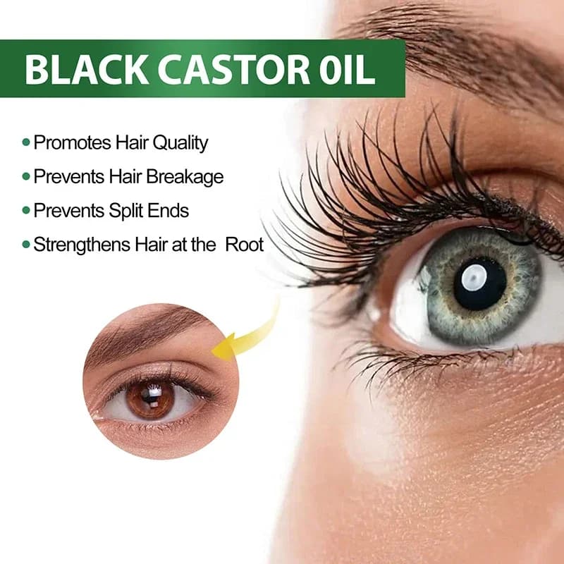 Huile de ricin noire organique pour la croissance des cheveux, collecte des cheveux denses du cuir chevelu, prévention de la perte de cheveux, réparation liquide nourrissant