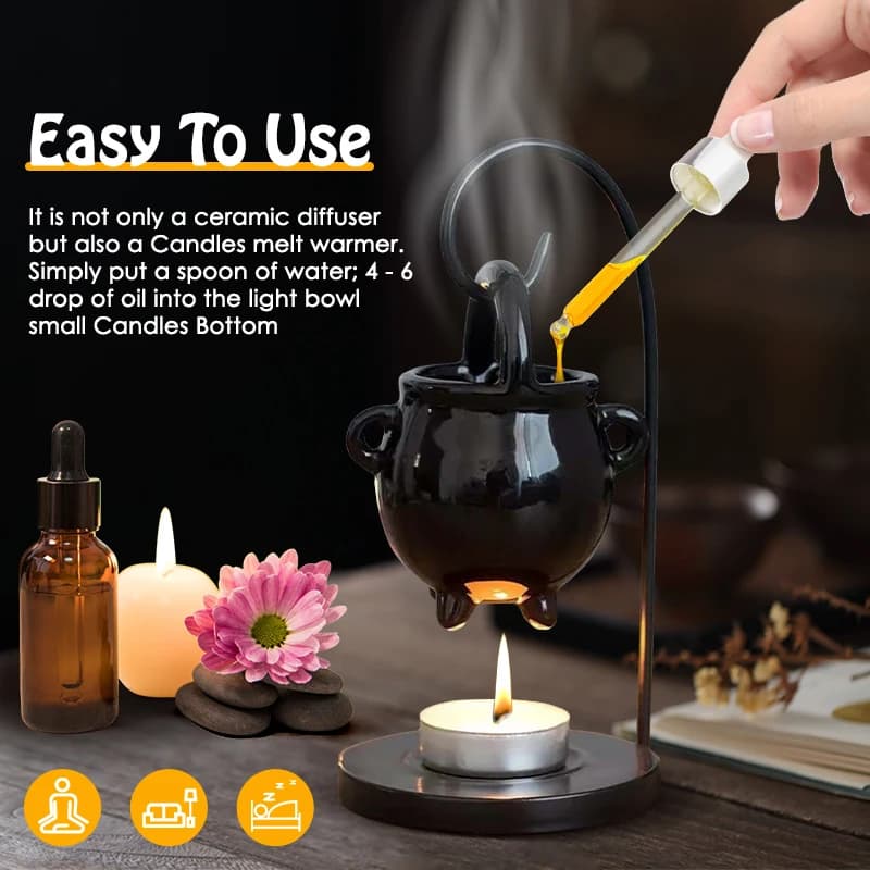 Brûleur d'huile essentielle en céramique, cadeau fondu, chauffe-plat, porte-bougies, diffuseur pour salon, pendaison de crémaillère, décoration de maison