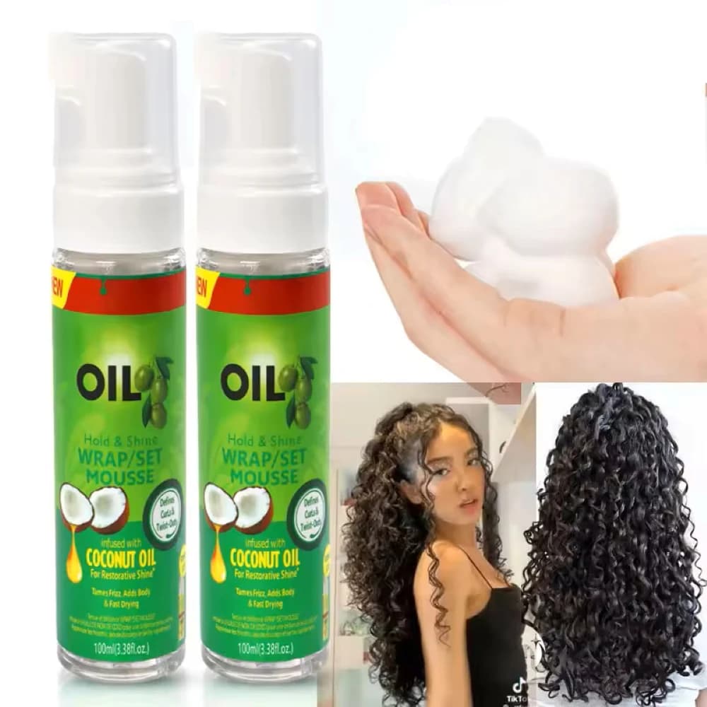 Mousse Coiffante et Fixante à l'Huile d'Olive 100 ml pour Cheveux Bouclés et Ondulés