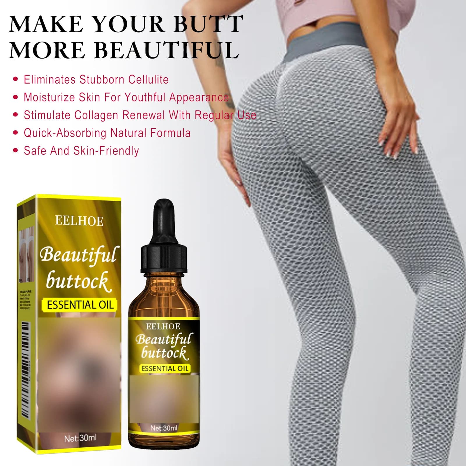 Crème d'agrandissement des fesses, huile essentielle raffermissante, gros cul, améliore la croissance des hanches, resserre la mise en forme, soins du corps Sexy pour femmes