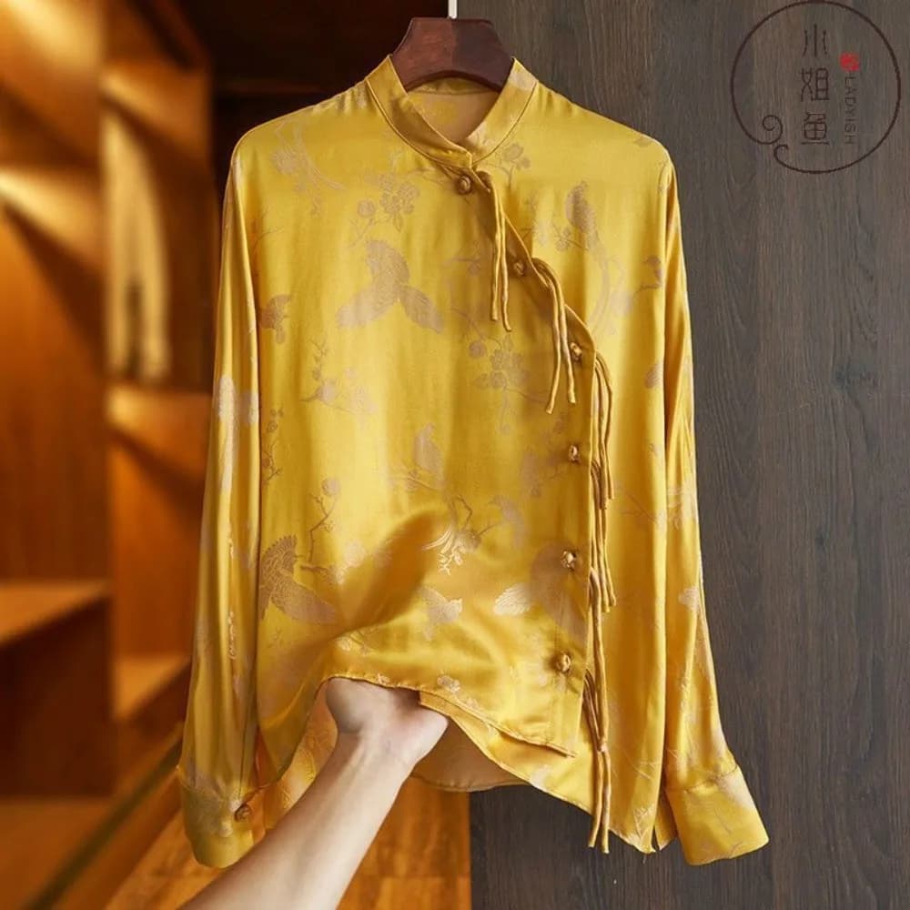 Printemps Vintage Blouse femmes vêtements femmes hauts chemise décontractée mode vêtements à manches longues Streetwear automne élégant Style ethnique