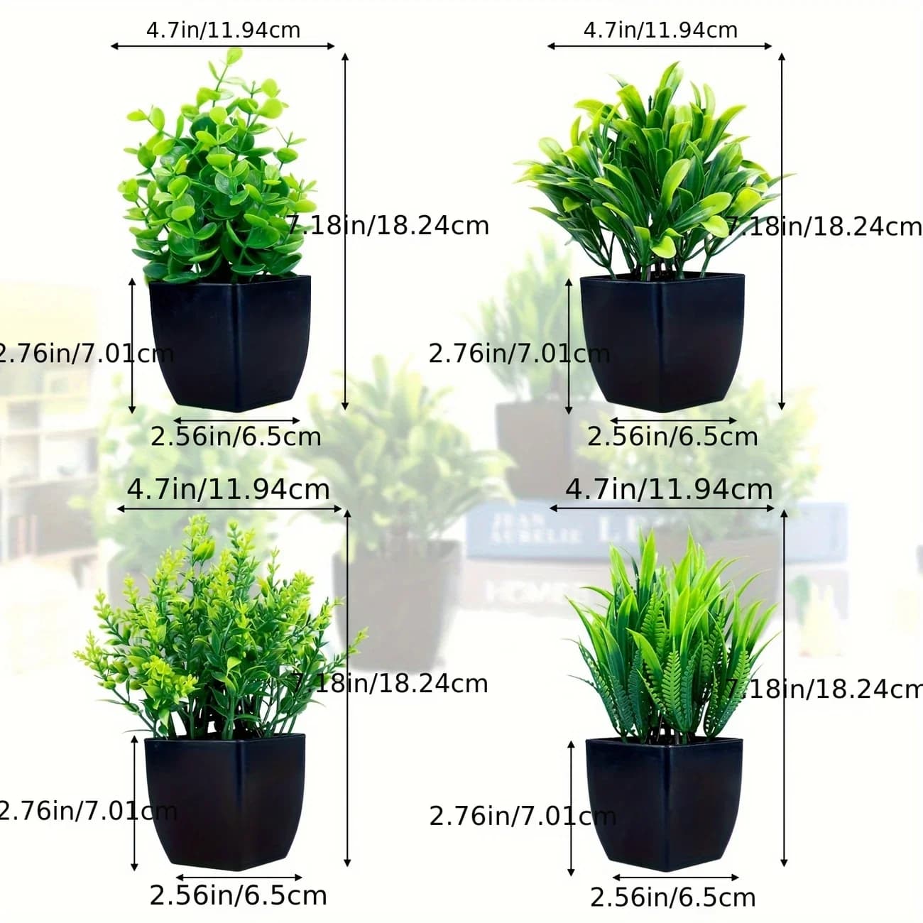 Pot noir de fausse plante