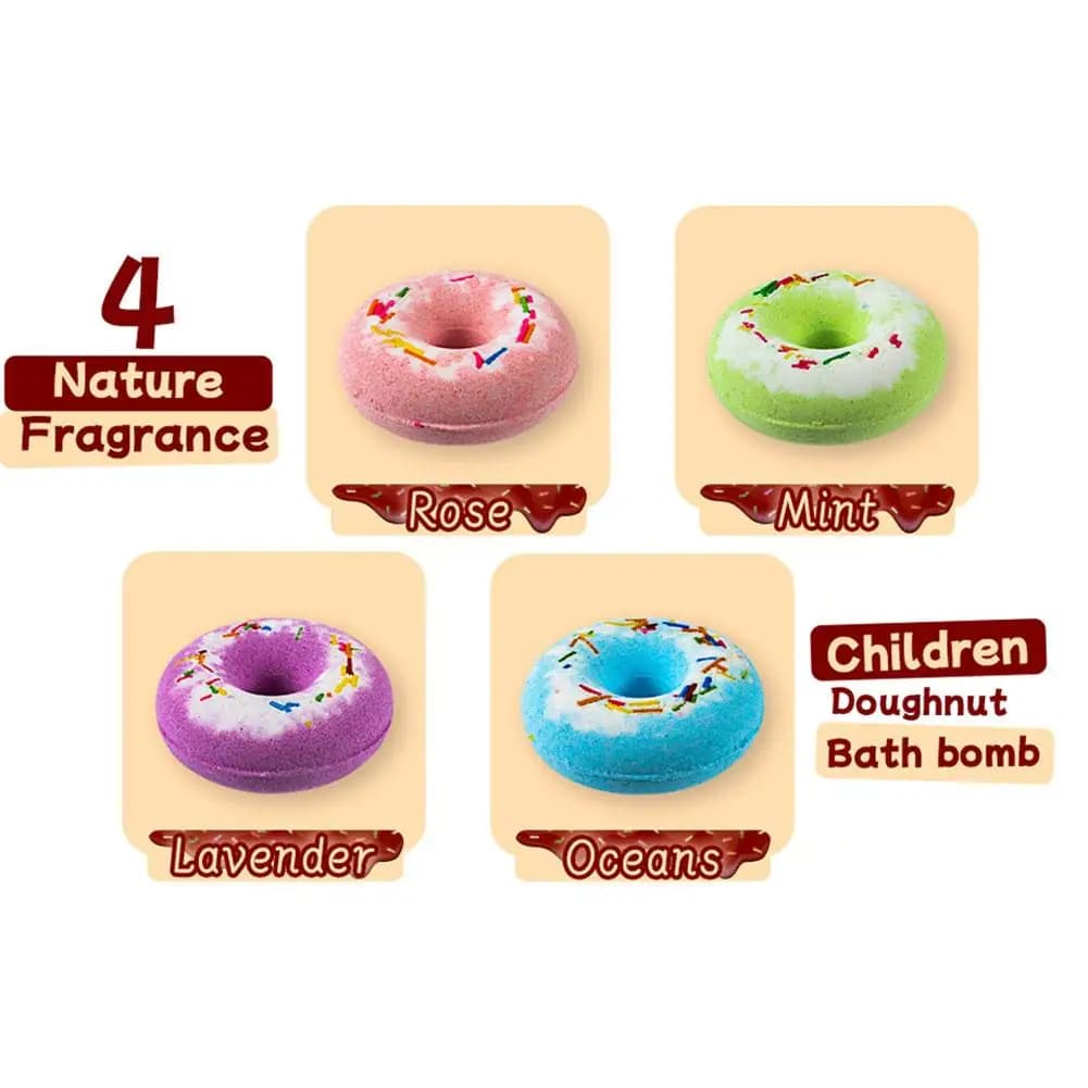 Bombes de bain en forme de donut aux huiles essentielles botaniques naturelles