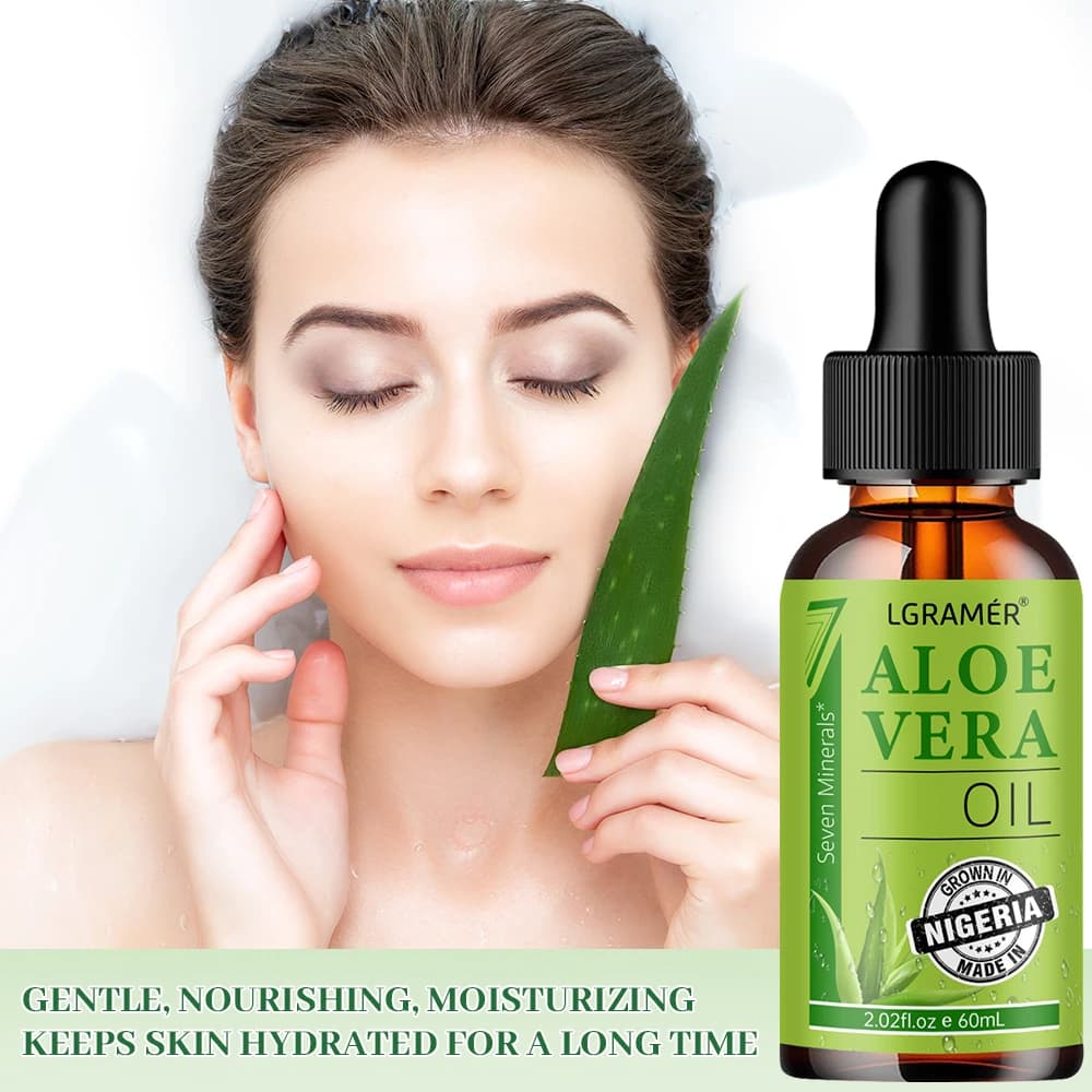 L'huile hydratante pour le visage à l'aloe vera maintient la peau humide tendre lisse pénètre profondément améliore la Texture de la peau Essence de soin pour la peau