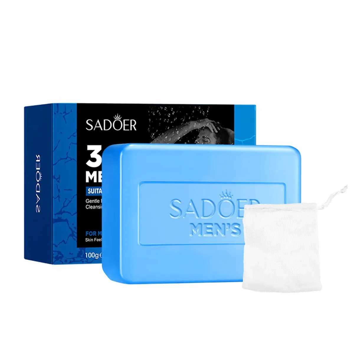 Lot de 2 Savons de Bain Parfumés 3-en-1 pour Hommes à l'Hamamélis et à l'Aloe Vera, Hydratant, Contrôle du Sébum, à l'Huile Essentielle Végétale, pour le Visage
