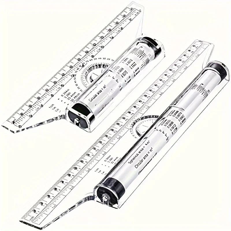 Règle multifonctionnelle en plastique pour mesurer la proximité, 2 pièces, conception de dessin, parallèle, idéale pour les écoles et les bureaux