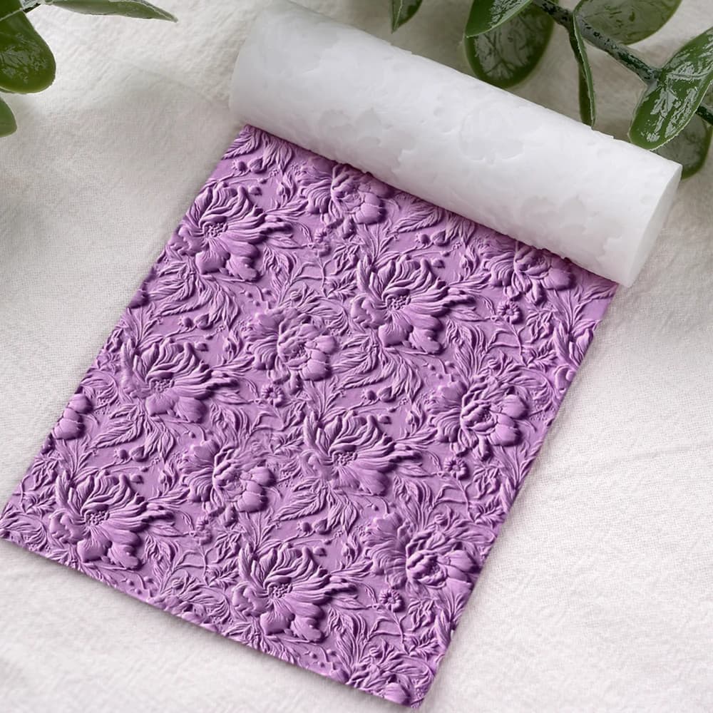 Rouleau de Texture florale Vintage en plastique Durable, rouleau de Texture florale Vintage pour motifs d'argile polymère, boucles d'oreilles, fabrication de bijoux, bricolage