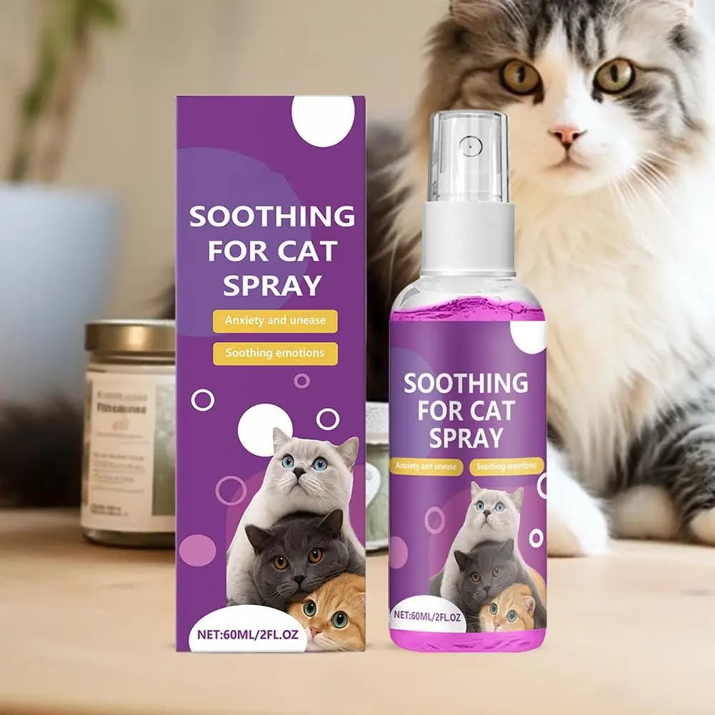 Spray apaisant félin Anti-Stress, 60ml, feromone, Spray apaisant émotionnel, acts naturels à base de plantes, Spray apaisant rapide pour chat