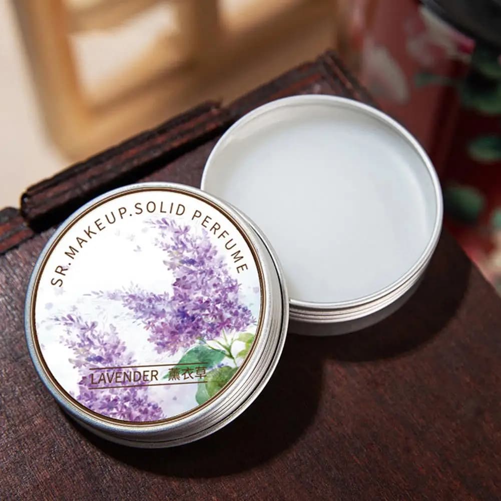 Parfum solide à la lavande pour femmes, portable, frais, élégant, longue durée, baume corporel, crème, arôme de fleurs, déodorant