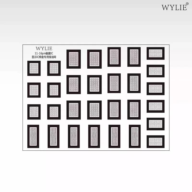WYLIE Screen IC Soldering Pad Green Oil Net pour iPhone 12 13 14 15 16 Pro Max IC LCD Chip Outil de réparation de téléphone