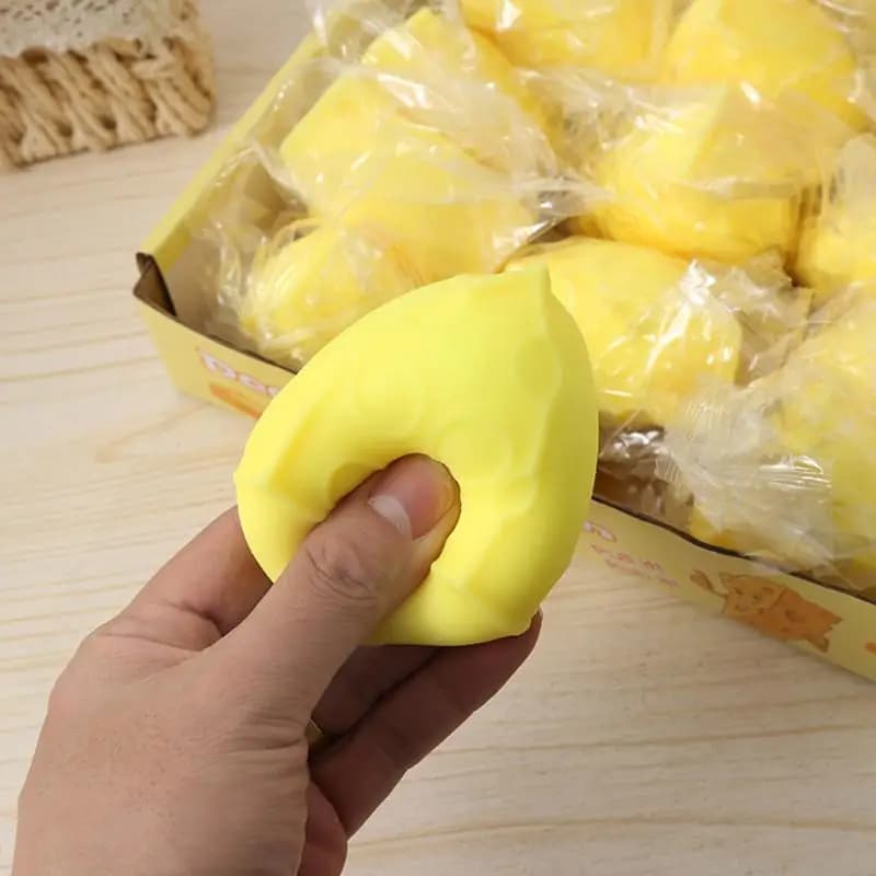 Jouet sensoriel anti-stress en forme de fromage à remontée lente, doux et compressible