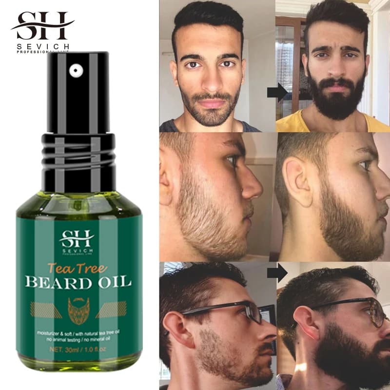 SEVICH huile de barbe de croissance pour hommes soin de garniture de style hydratant plus épais favoriser la repousse de la barbe renforcer la brillance adoucir l'huile de barbe