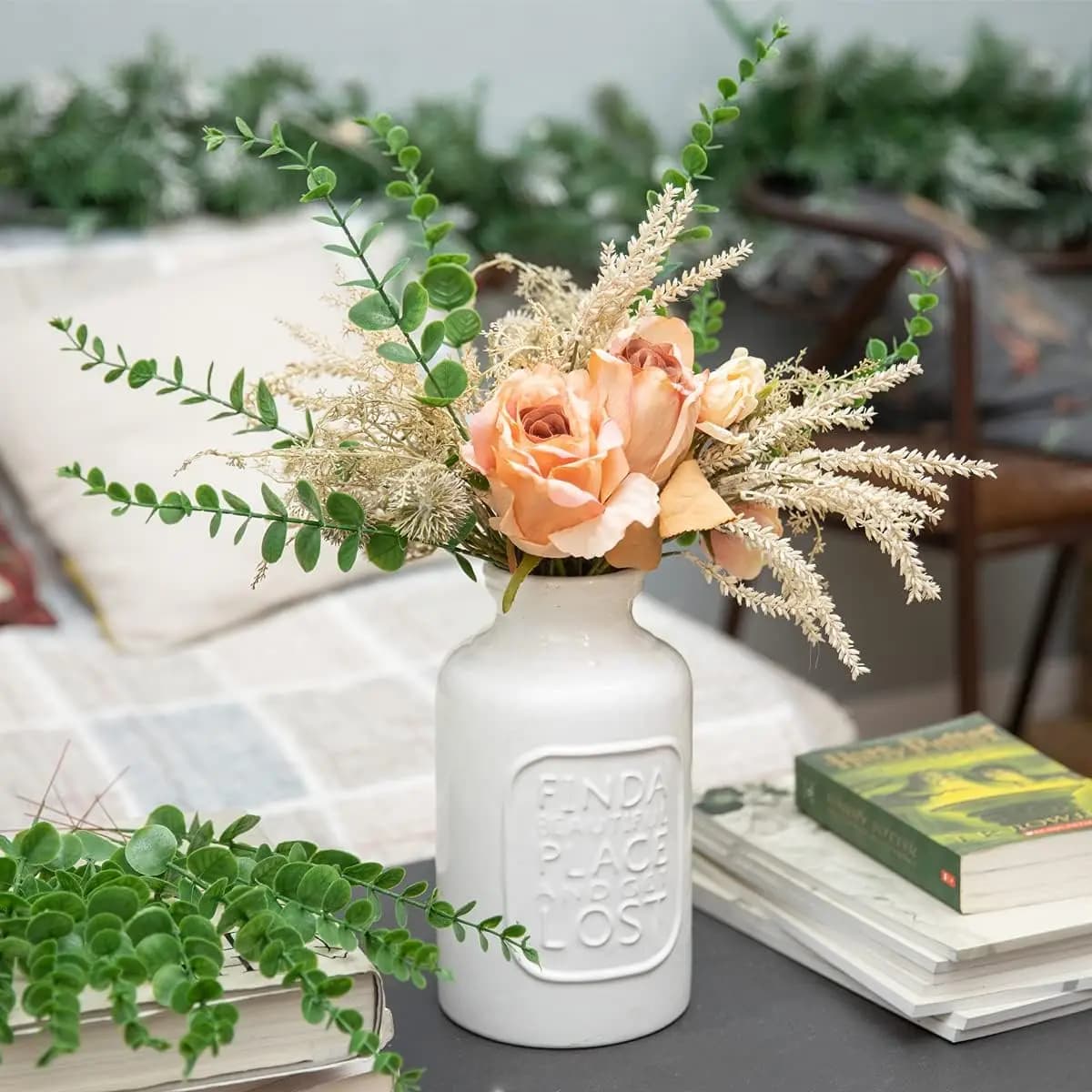 Feuilles d'eucalyptus artificielles pour la décoration de vases à la maison