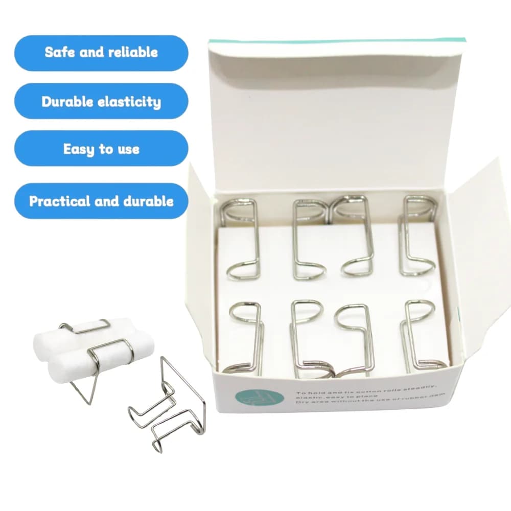 AG Lot de 4 pinces porte-rouleaux de coton dentaire 1 mm, en acier inoxydable autoclavable, maintien stable pour instruments et fournitures d'isolement dentaire