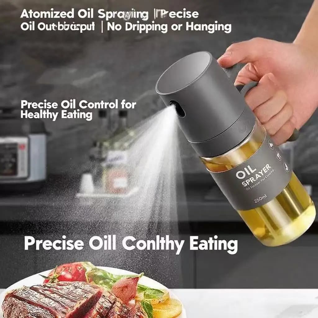 Bouteille pulvérisatrice d'huile d'olive anti-fuite, contrôle précis de l'huile pour la cuisson, la grillade et la friteuse à air, accessoire de cuisine et de camping transparent