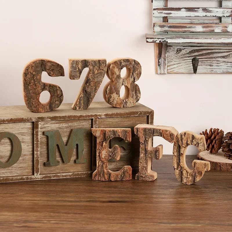 Lettres de l'Alphabet et Chiffres en Bois Massif, Rétro, Vintage, pour Cafétéria, Bar, Décoration de Maison, DIY