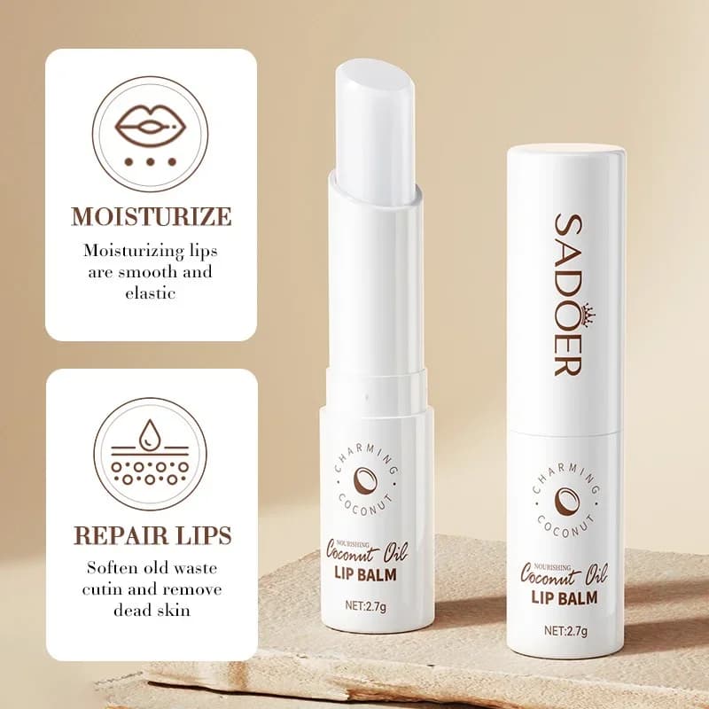 Baume à lèvres en noix de coco, nourrissant et hydratation durables pour hommes et femmes, soins quotidiens