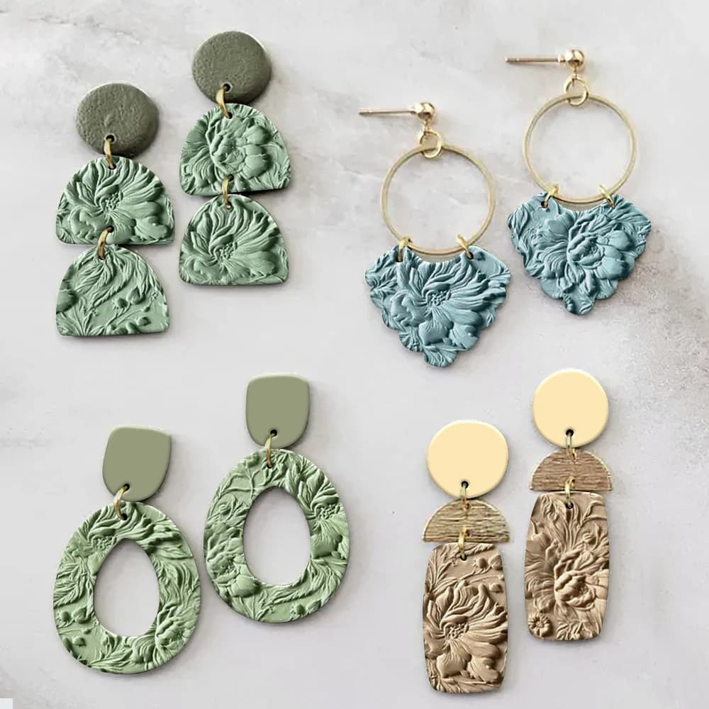 Rouleau de Texture florale Vintage en plastique Durable, rouleau de Texture florale Vintage pour motifs d'argile polymère, boucles d'oreilles, fabrication de bijoux, bricolage
