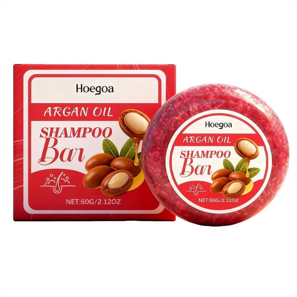 Barre de shampoing solide pour tous types de cheveux, huile de ricin, beurre de karité, hydratant, contrôle des frisottis, réparation des pointes fourchues, soins capillaires, 60g