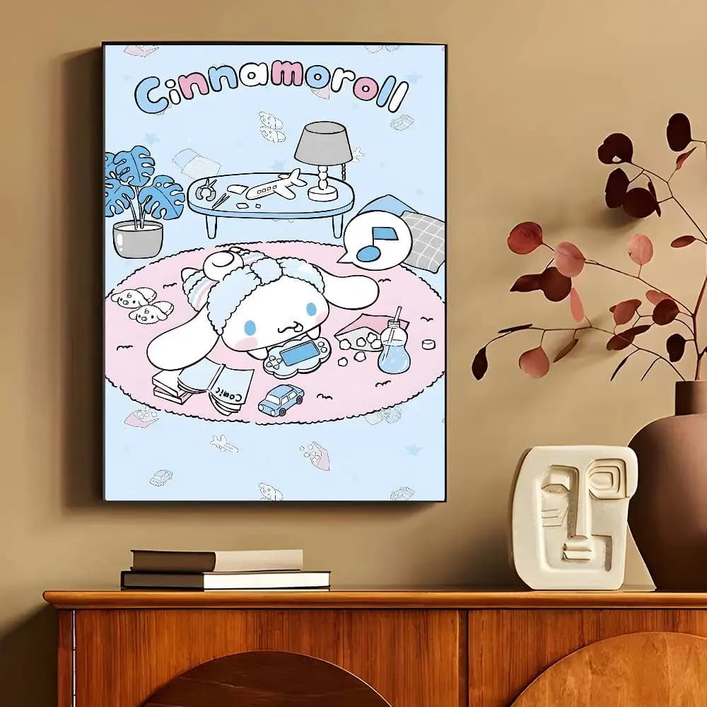 Affiches autocollantes de dessins animés mignons CinnamorollS, décorations murales de haute qualité, impressions colorées