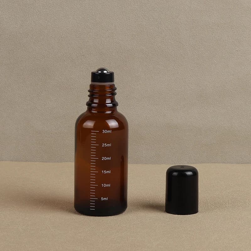 1 pièce – Flacons roll-on vides en verre brun de 5 ml, 10 ml, 15 ml, 20 ml, 30 ml, 50 ml avec bille roulante pour parfum, huiles essentielles et liquides