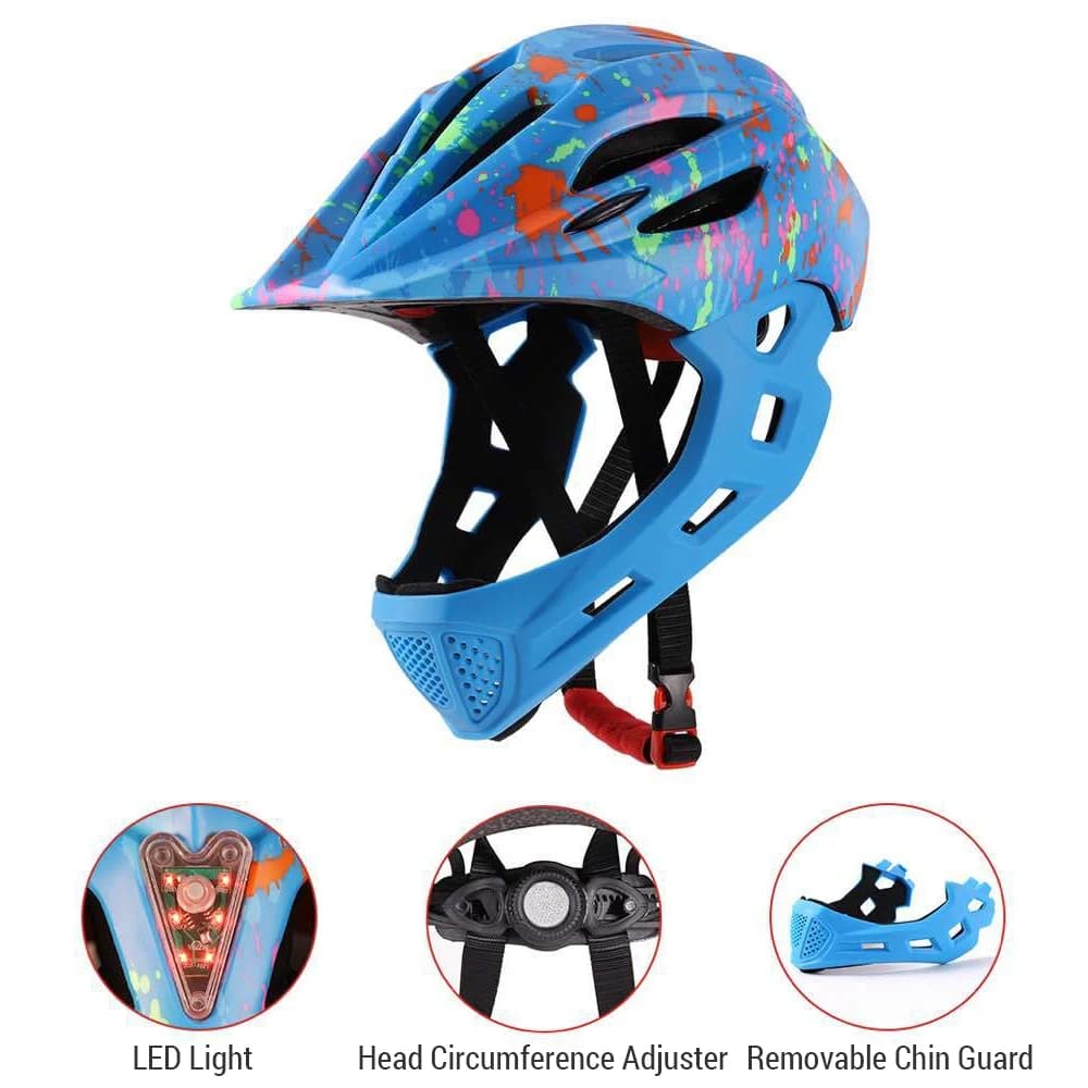 Casques pour enfants réglable respirant rouleau Balance Bbike casque de sport LED vélo équitation Scooter casque complet pour enfants