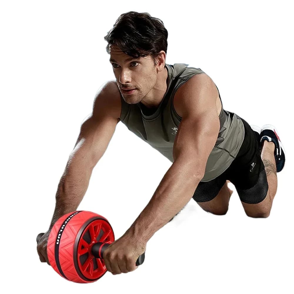 Roue abdominale avec poignées antidérapantes, large roue abdominale pour l'entraînement de la force du tronc, équipement d'exercice pour la maison