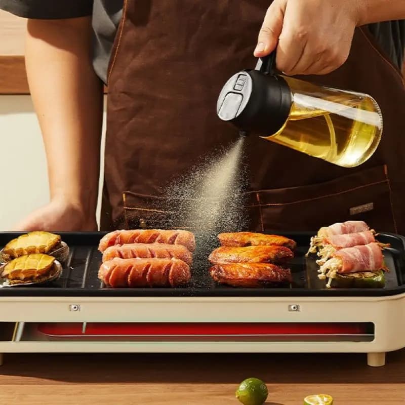 Pulvérisateur d'huile d'olive en verre de 16Oz/470Ml pour la cuisson – Bouteille distributrice