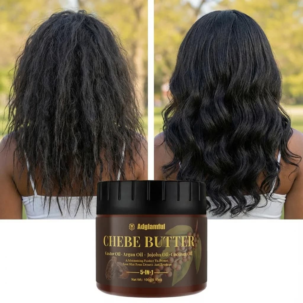 Chebe Butter Hair Oil 100g – Traitement hydratant en profondeur 5 en 1 pour le contrôle des frisottis