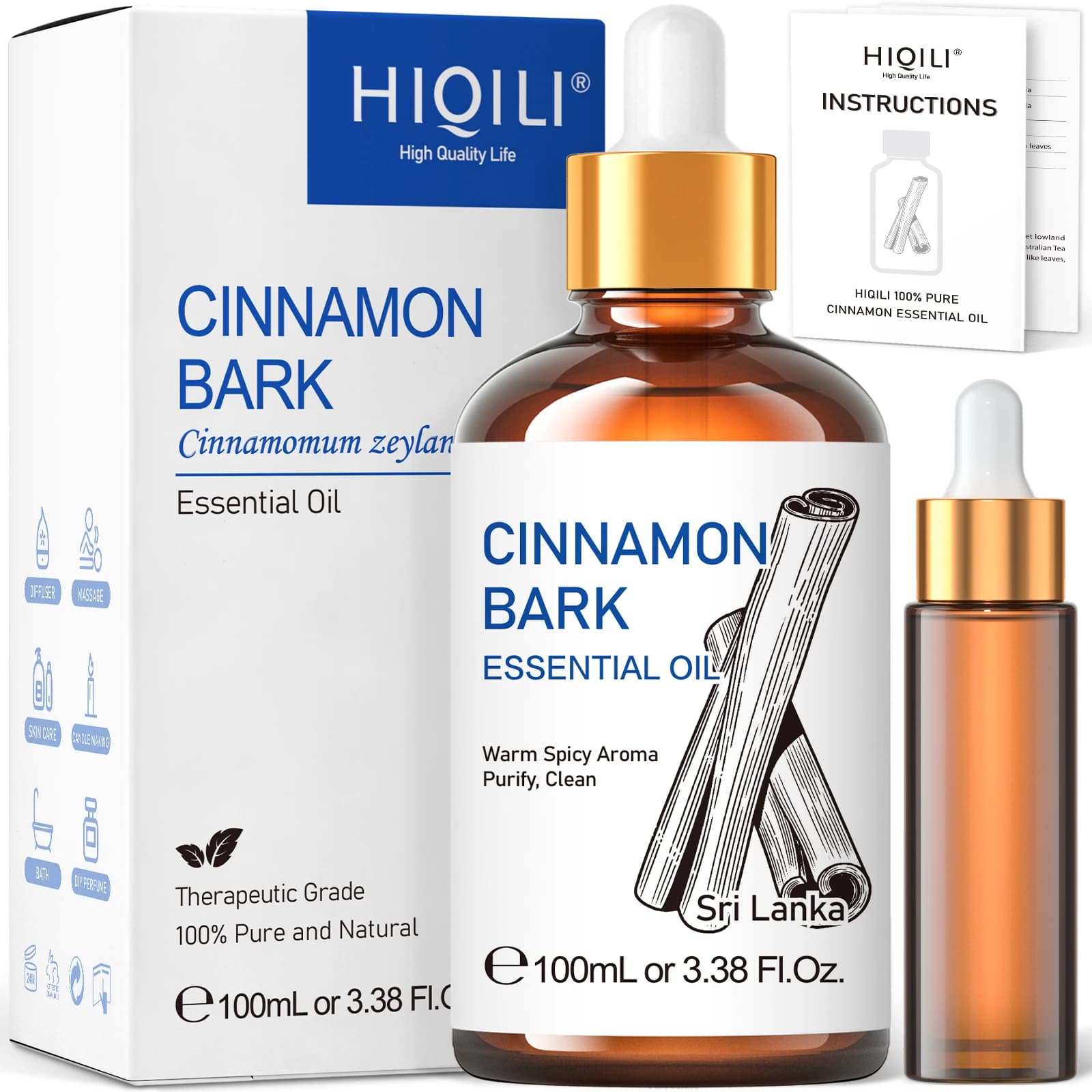 HIQILI-Château essentiel d'écorce de enna, 100 pure nature pour aromathérapie, diffuseur, humidificateur, massage, Charleroi eving souligné, 100% ml