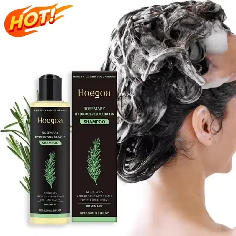 Shampooing Épaississant au Romarin : Contrôle du Sébum, Volume Accru, Renforce les Cheveux, Réduit la Casse, Nourrissant et Réparateur