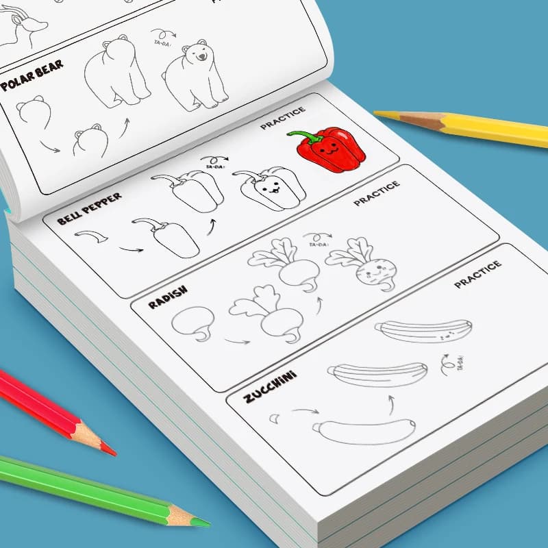 Livre de dessin étape par étape pour enfants – Apprendre à dessiner tout Tutoriel facile pour les enfants, cadeau créatif