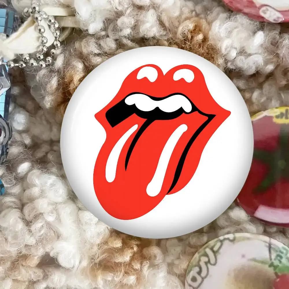 Badge en fer blanc R-rolling S-Stones band, personnalisé, thème Anime, style rétro, broche, badge de col dessin animé, bijou, cadeau pour fans