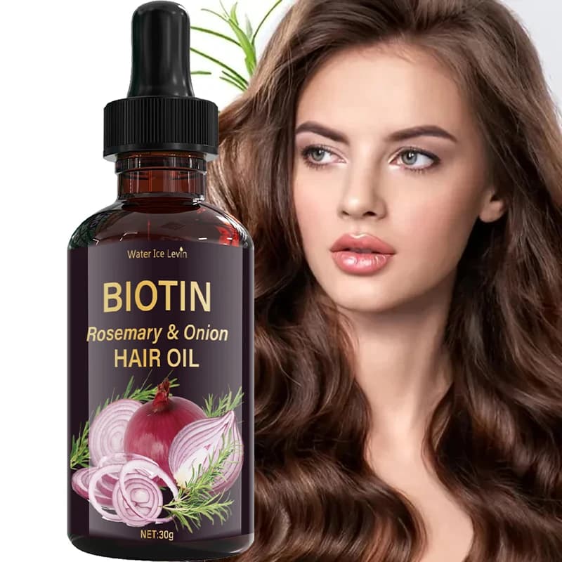 Huile Capillaire Romarin & Oignon au Complexe Vitaminé - Nourriture des Fibres - Soin Avant Brushing