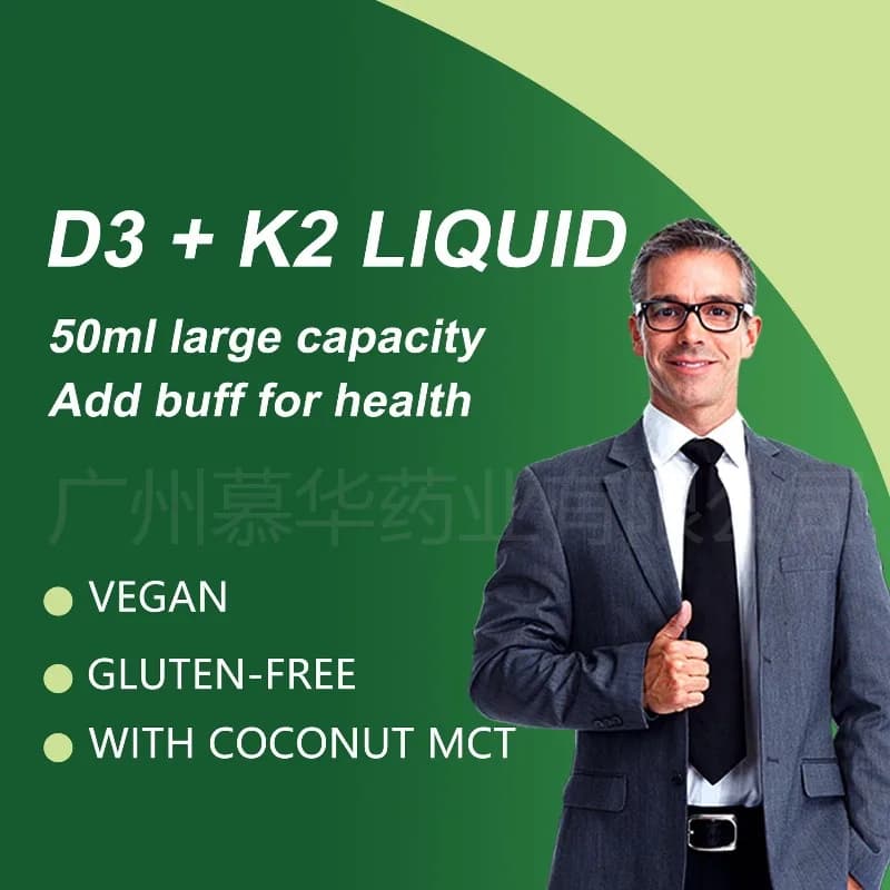 Offre Spéciale : Vitamine D3 + K2 en Gouttes Liquides – Complément Oral Naturel à Absorption Facile pour Nourrir les Os et le Corps – Soin Quotidien de la Santé