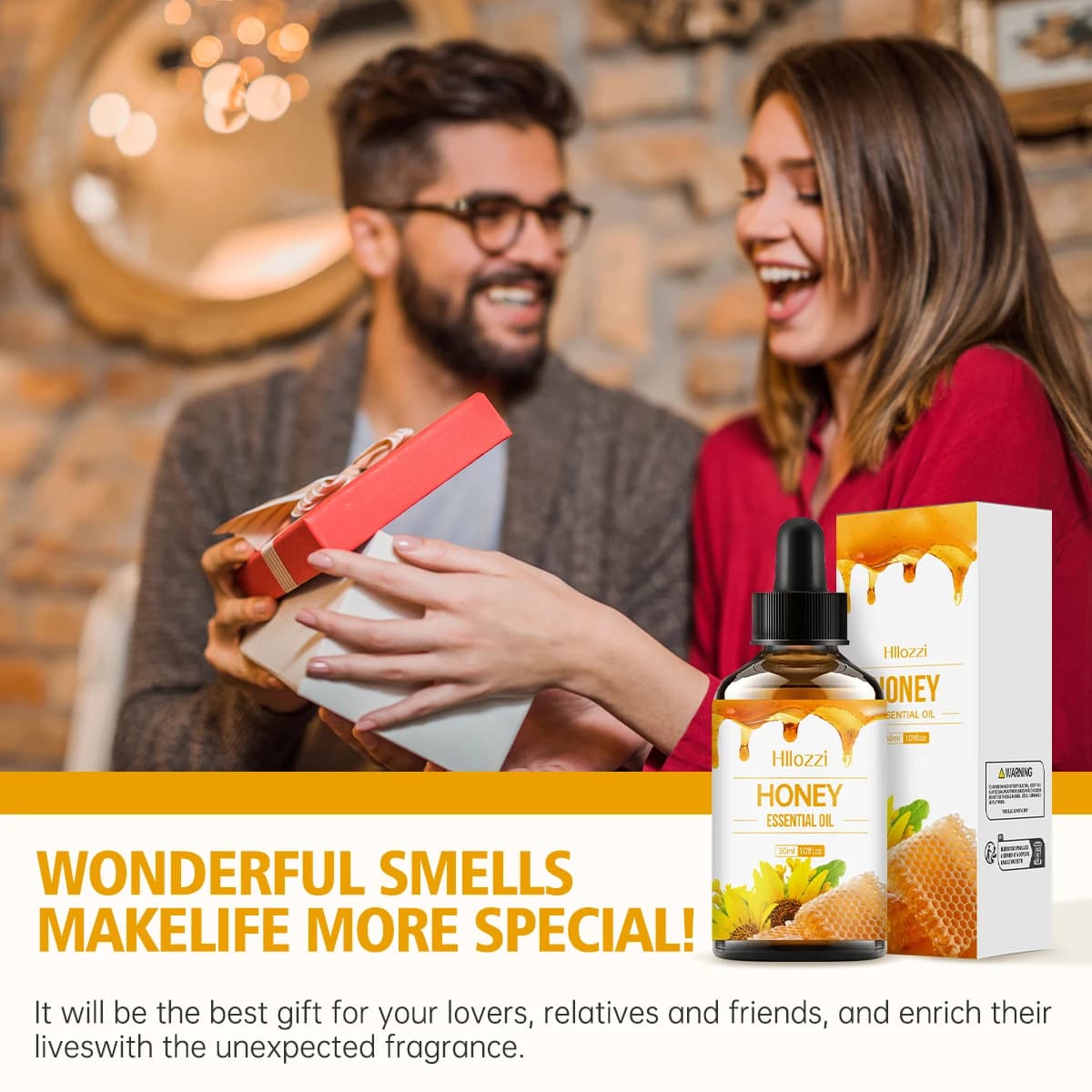Huile essentielle de miel, hypoallergénique, idéale pour les soins de la peau, le massage, le visage, le corps, les ongles et les cheveux, adaptée à tous types de peau.